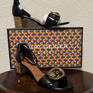 Kurt Geiger Black and Gold Women's Heels